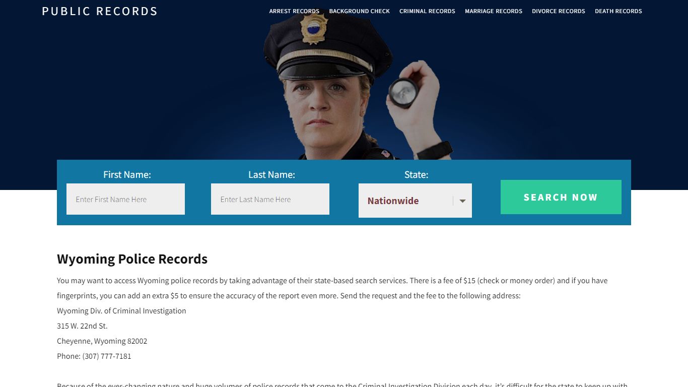 Wyoming Police Records | Get Instant Reports On People