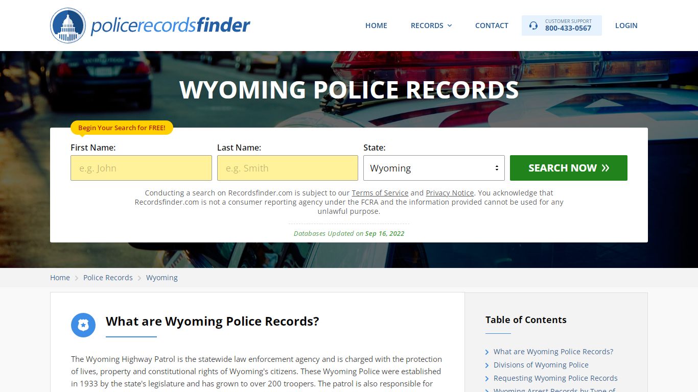 Wyoming Police Records Search & Police Departments Online - RecordsFinder